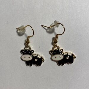 Black Cow Earrings